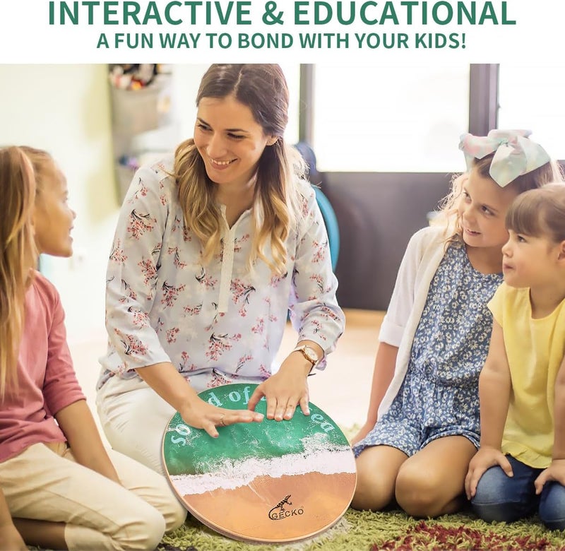 GECKO Ocean Wave Percussion Instrument - 14.6 Inch Birchwood Frame with Beads for Meditation, Sensory Play, Music Education, and Live Performances - Image 4